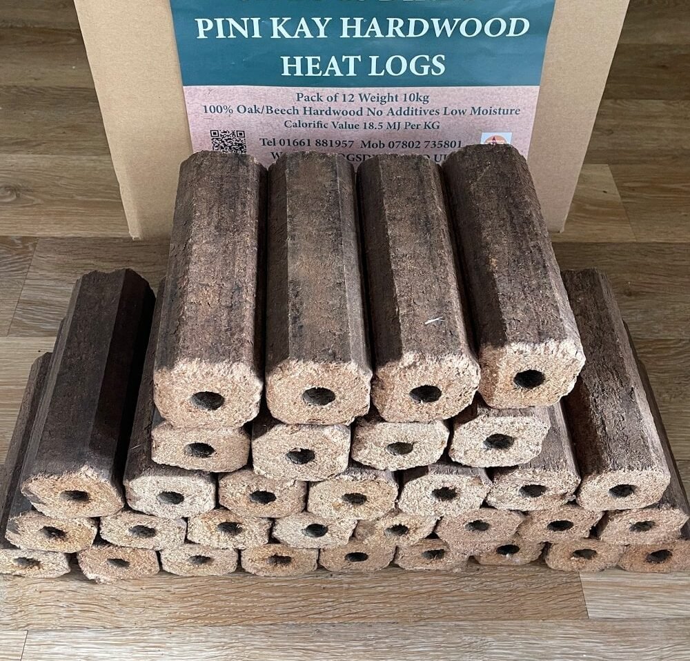 27kgs Box Of 32 PINI KAY OAK Heat Logs Delivered To Your Door 27kgs Box Of 32 PINI KAY OAK Heat Logs Delivered To Your Door