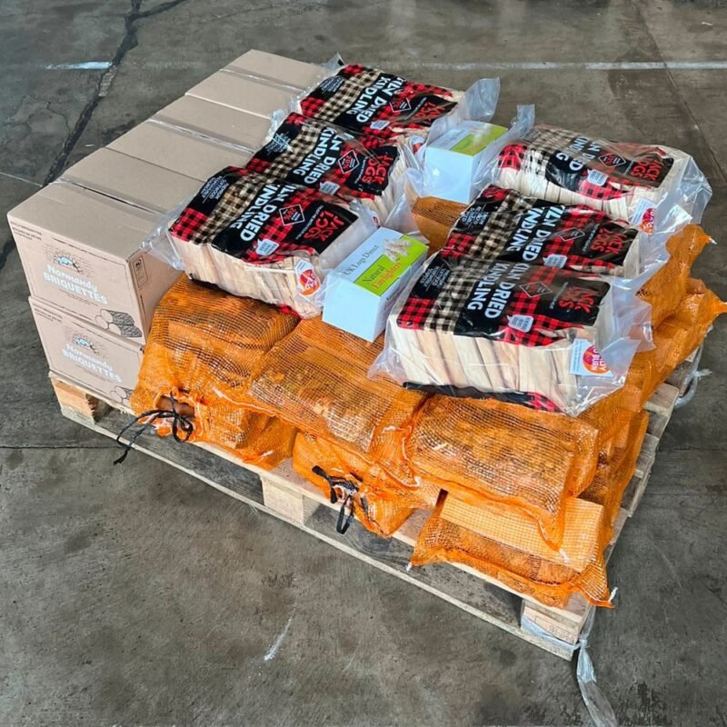 BBQ & Pizza Bundle Normandy Briquettes Nets Of Logs Kindling & Firelighters