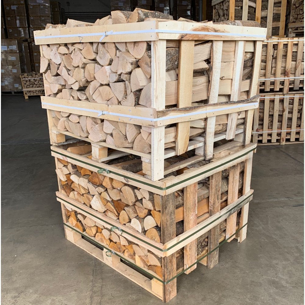 Kiln Dried Half ASH Crate & Half MIXED Hardwood Crate Stack Kiln Dried Half ASH Crate & Half MIXED Hardwood Crate Stack
