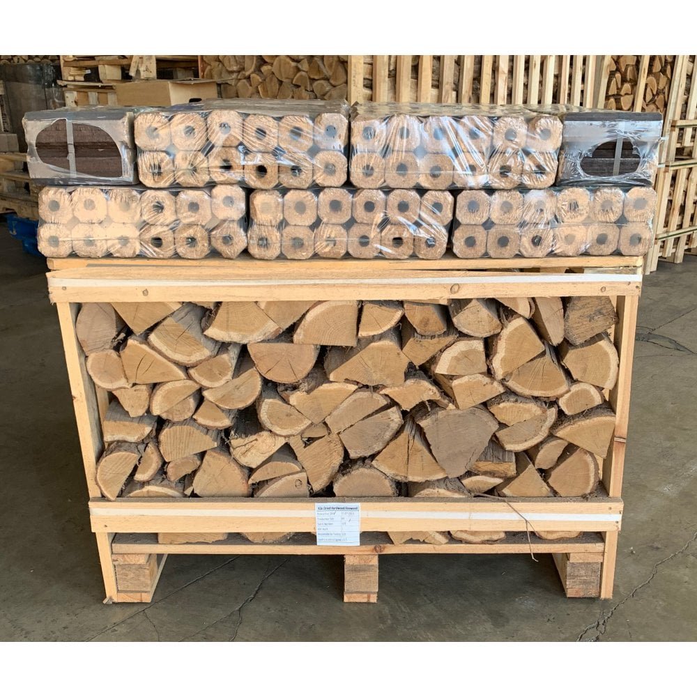 Kiln Dried OAK Logs Half Crate & 24 Pini Kay Heat Logs Kiln Dried OAK Logs Half Crate & 24 Pini Kay Heat Logs