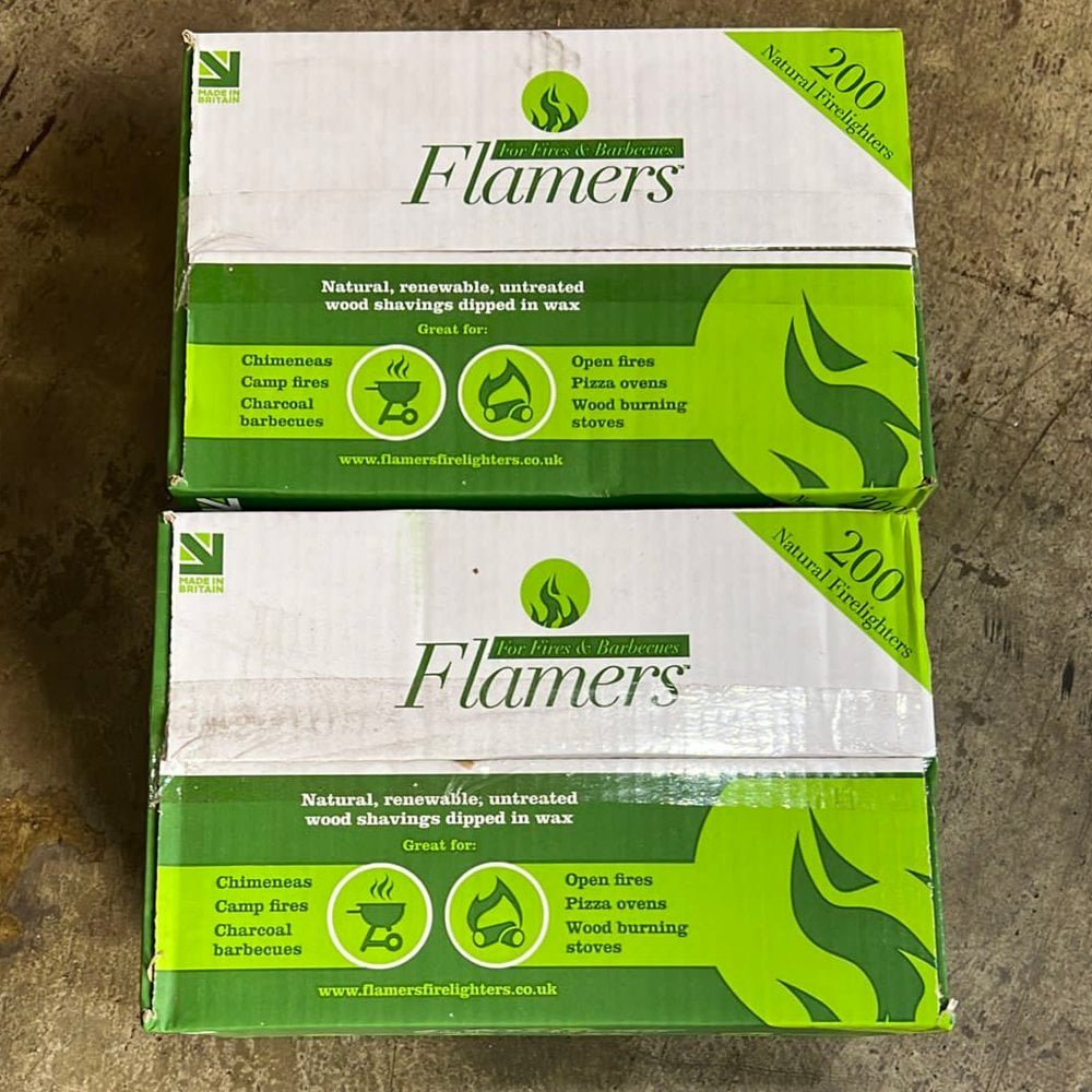 TWO Boxes Of 200 Natural Wood Wool Flamers DELIVERED TWO Boxes Of 200 Natural Wood Wool Flamers DELIVERED